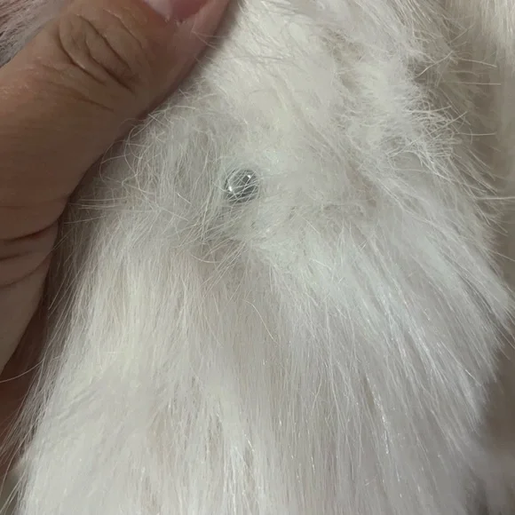 Abercrombie & Fitch Cream faux fur coat - Picture 7 of 10